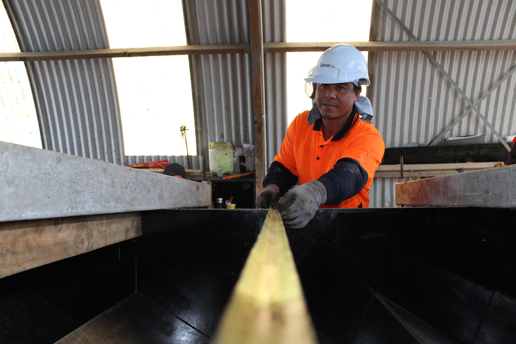measuring precast concrete products in production